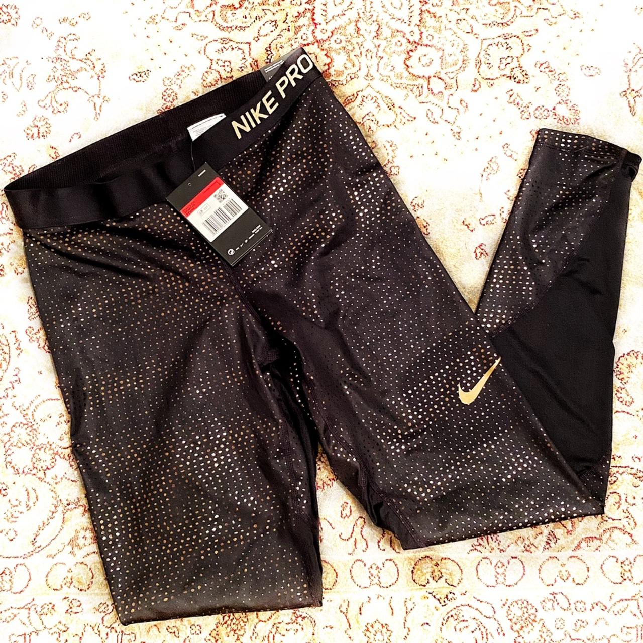 nike pro gold leggings