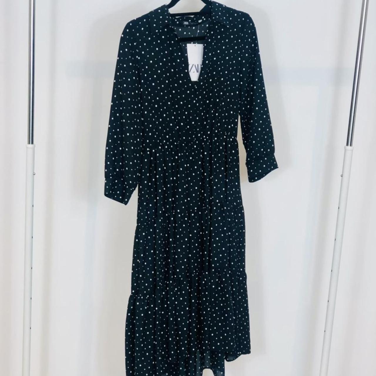 zara polka dot tiered dress