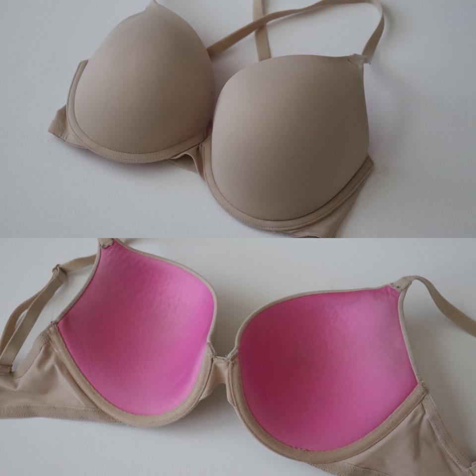 Victoria's Secret Pink black and nude bras (32A) $18 - Depop