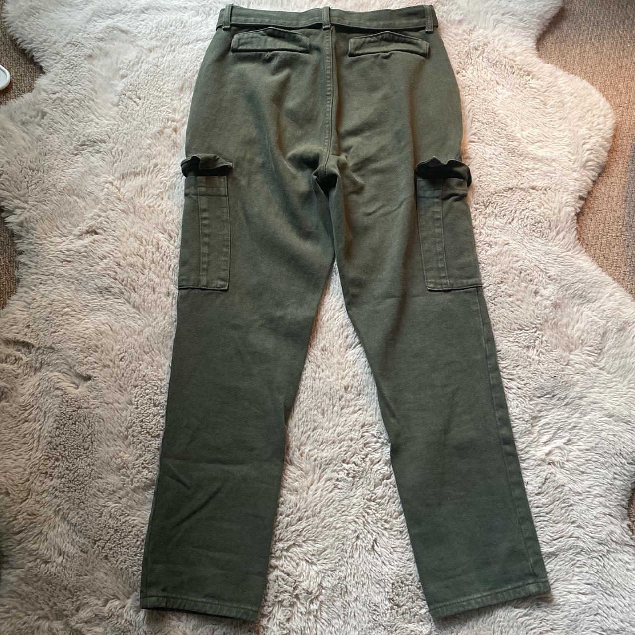 Pacsun green cargo jeans size 26 belt can be... - Depop