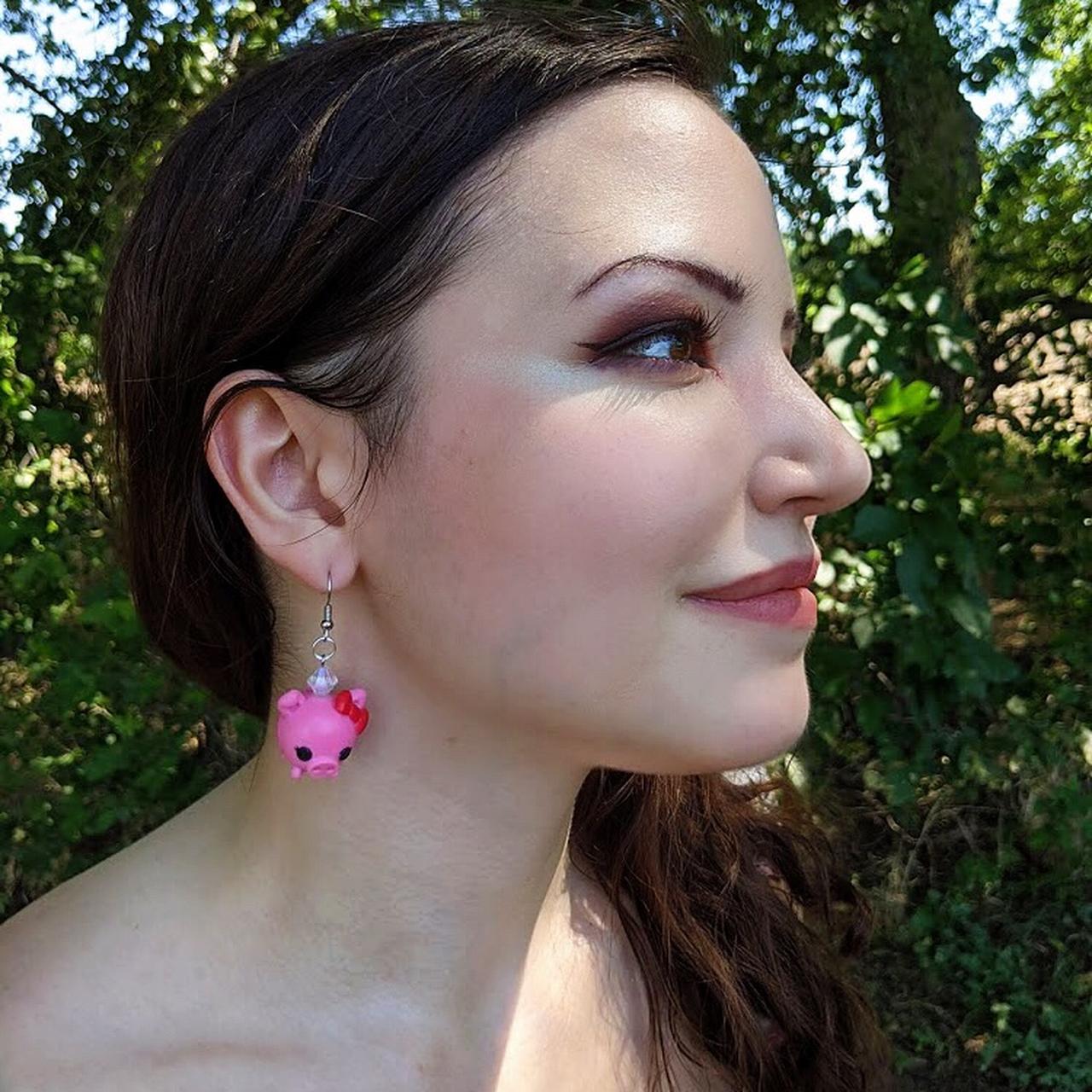 blue & pink rubber spike earrings major nostalgia - Depop