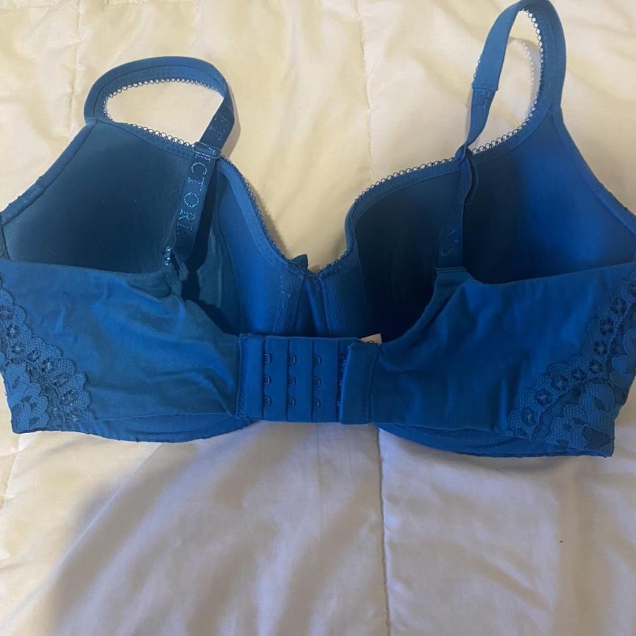 Victoria’s Secret blue lined demi bra Size:34DDD - Depop