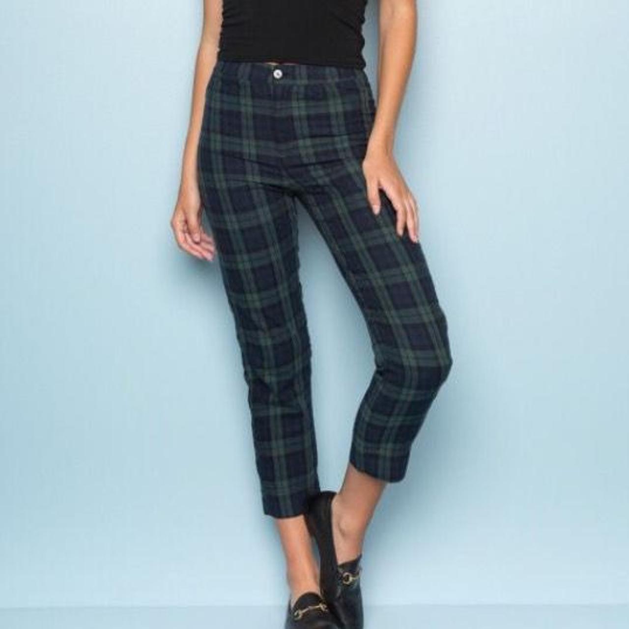 plaid green and blue pants