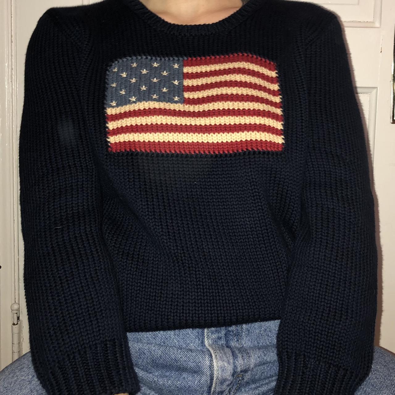 Vintage Polo American Flag Sweater - gorgeous... - Depop