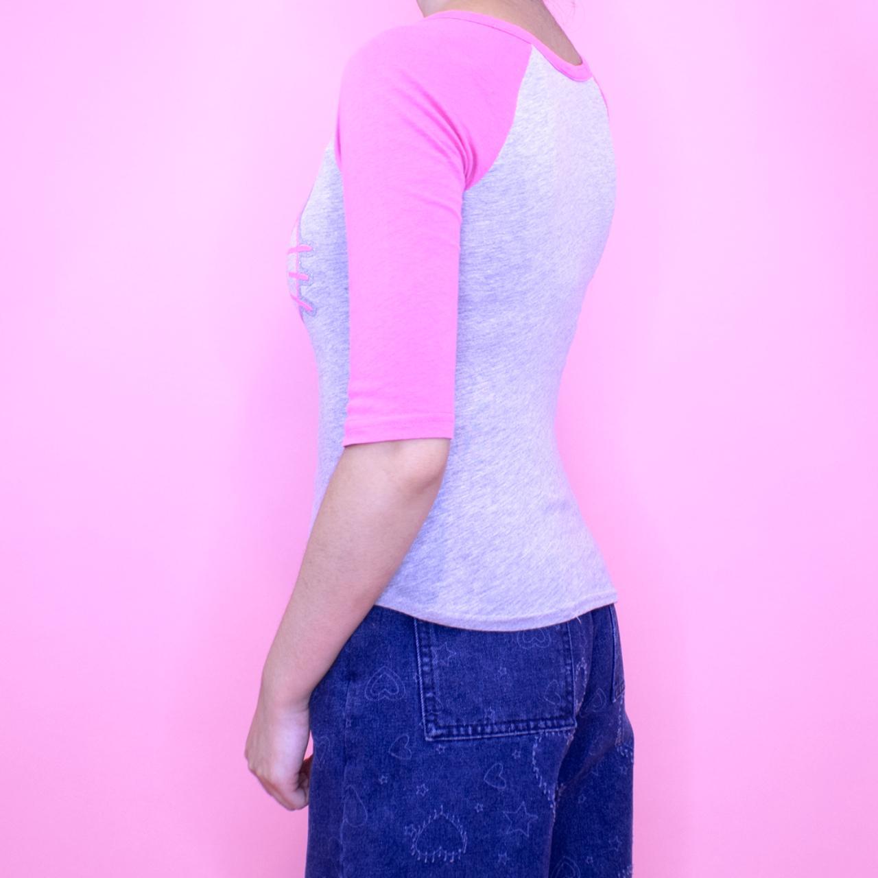 Sanrio Women's Grey and Pink Shirt Depop