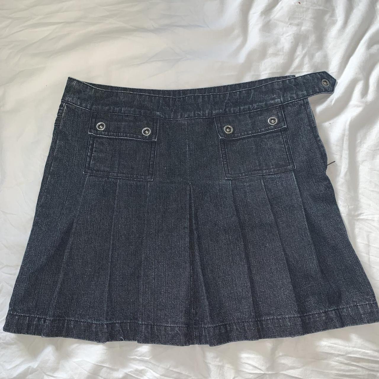 Dorothy Perkins Y2K Denim Mini Skirt Size 10 Dark... - Depop