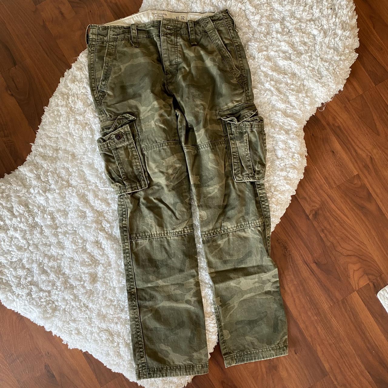 Abercrombie and Fitch Military Cargo Pants... - Depop