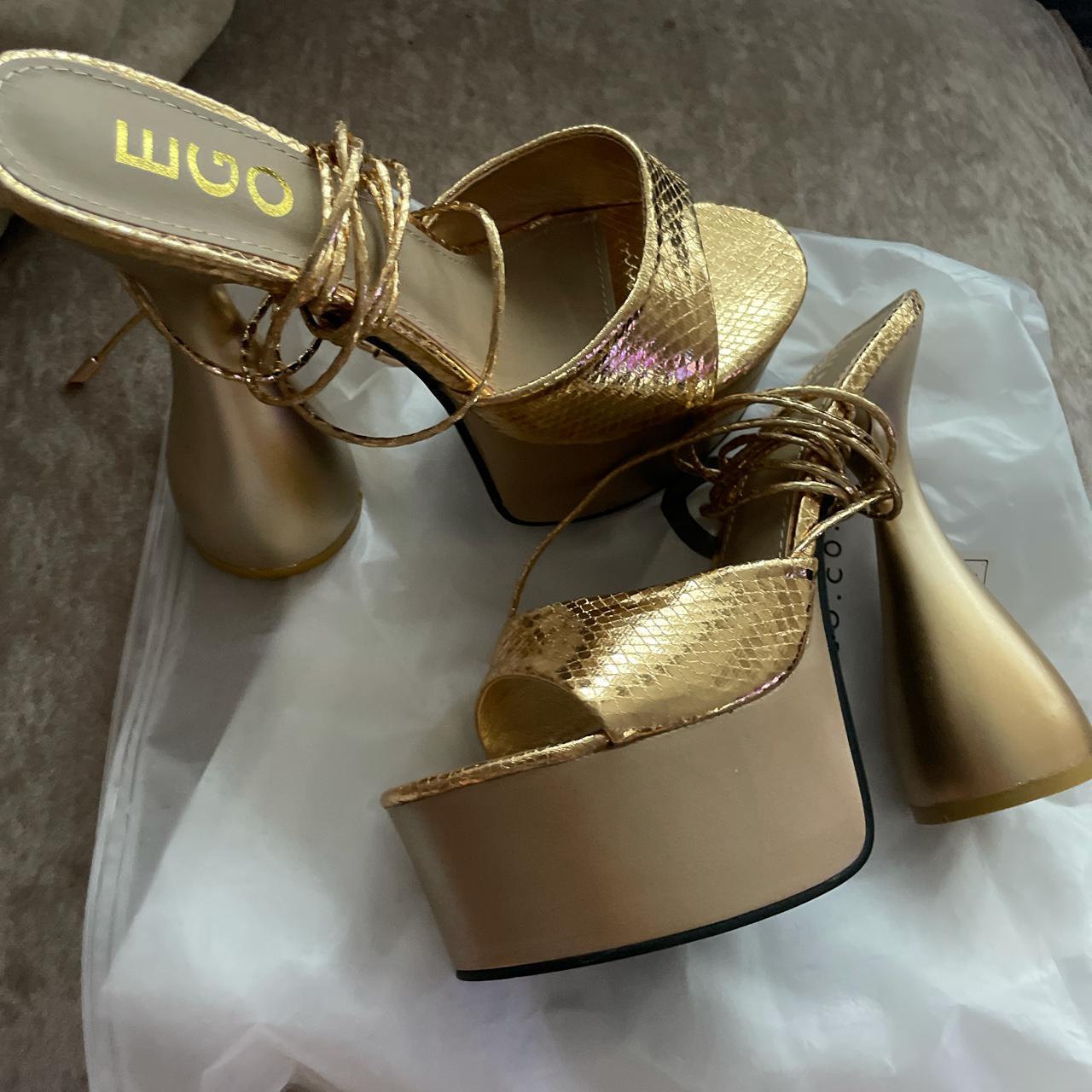 Never worn ego gold metallic platform shoes