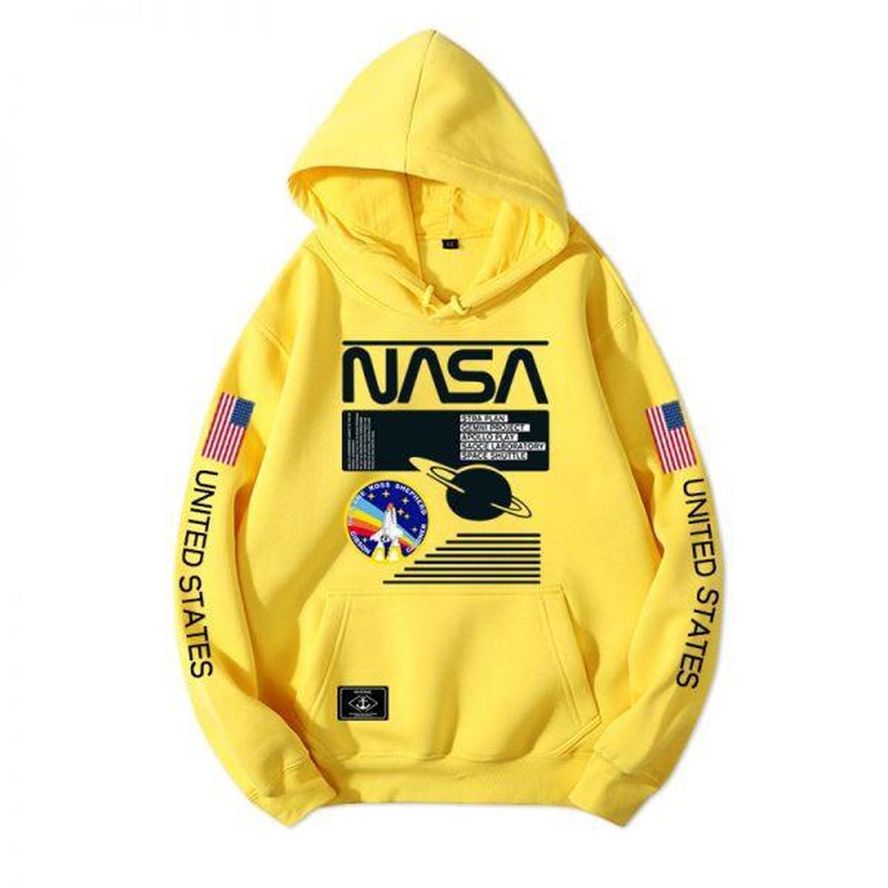 Yellow nasa hoodie - Depop