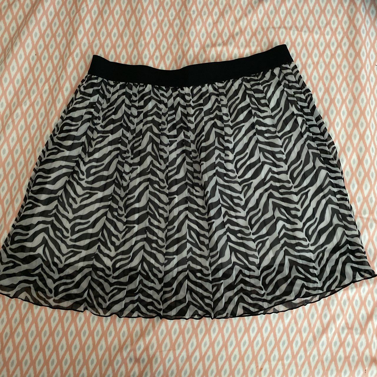 zebra print mini skirt size xsmall or small brand... - Depop