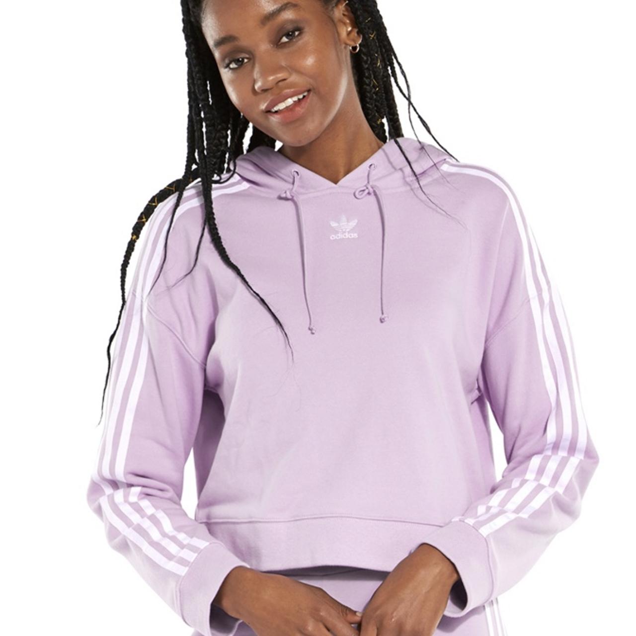deken Voorrecht Hallo Adidas cropped lilac hoodie size 8 Such a gorgeous... - Depop