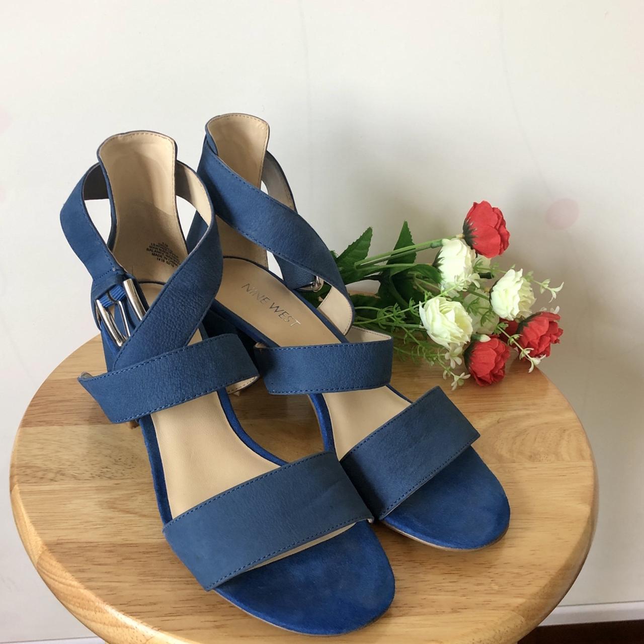 Wedding sandals, Blue decorated silver sandals,Greek leather sandals, Cobalt  blue beads and satin bow Bridesmaid flats, Bridal party,