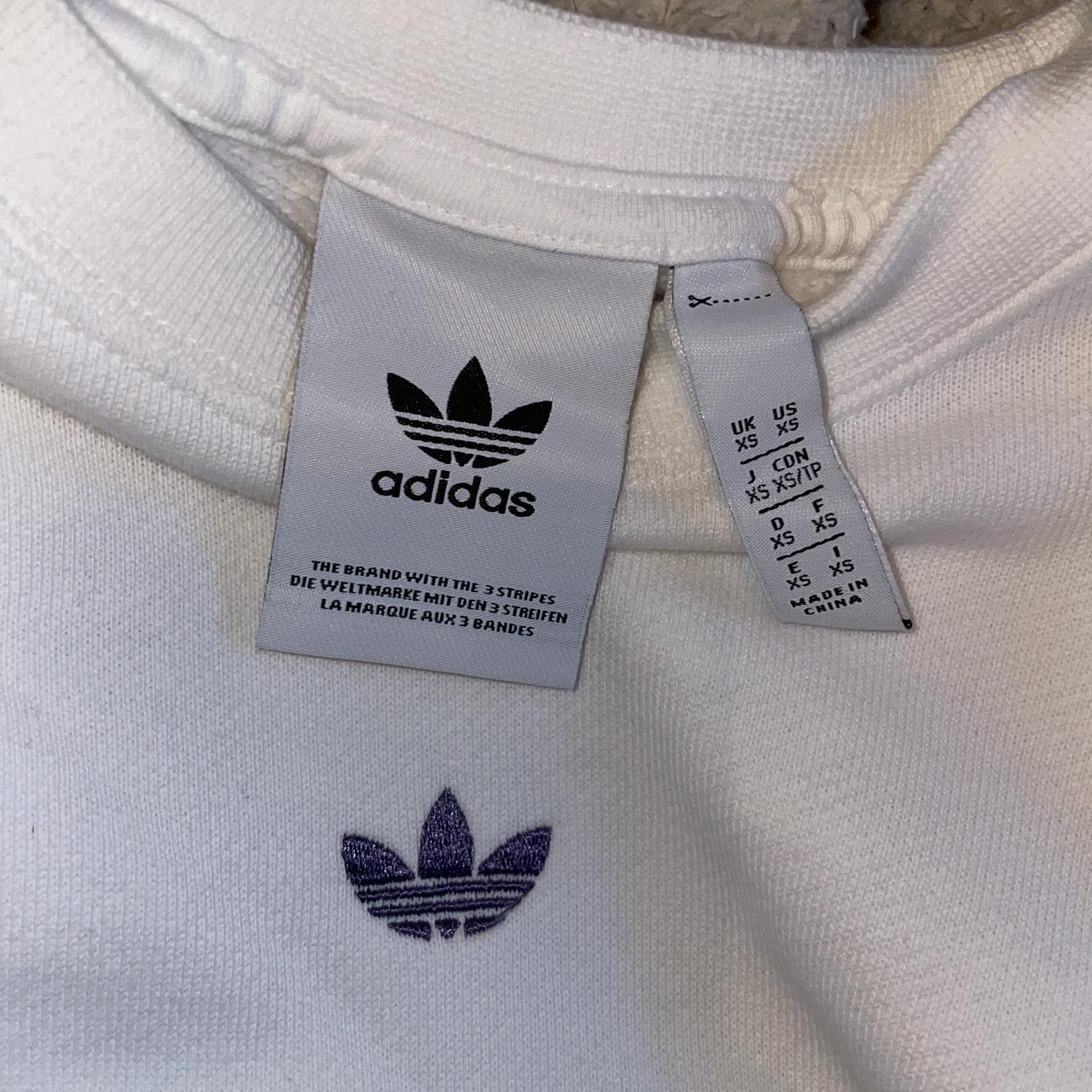 Adidas originals sweatshirt with 3 stripes in white... - Depop