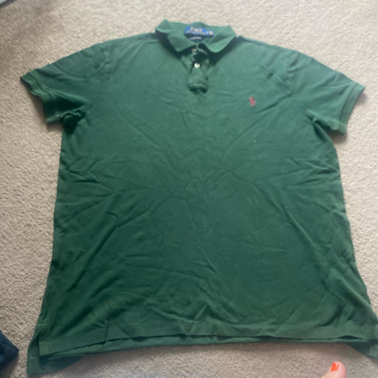 Green Ralph Lauren Polo Size L custom slim fit Used... - Depop