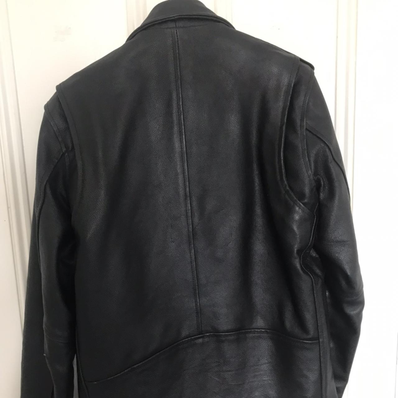 Men’s Reclaimed Vintage Biker leather jacket in... - Depop