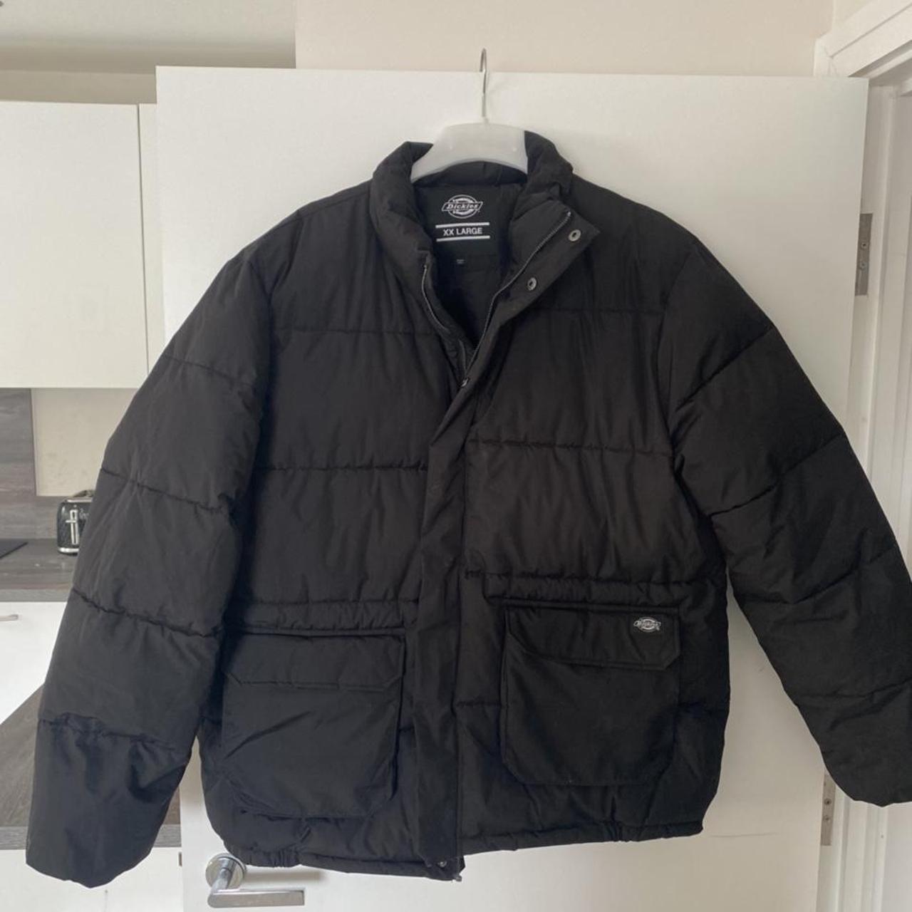 Dickies Black Puffer Jacket in Black Unworn XXL... - Depop