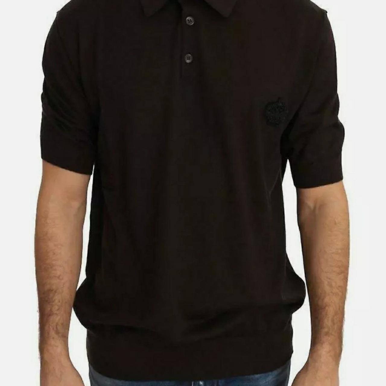 DOLCE GABBANA Brown Cashmere Short Sleeve Polo Depop