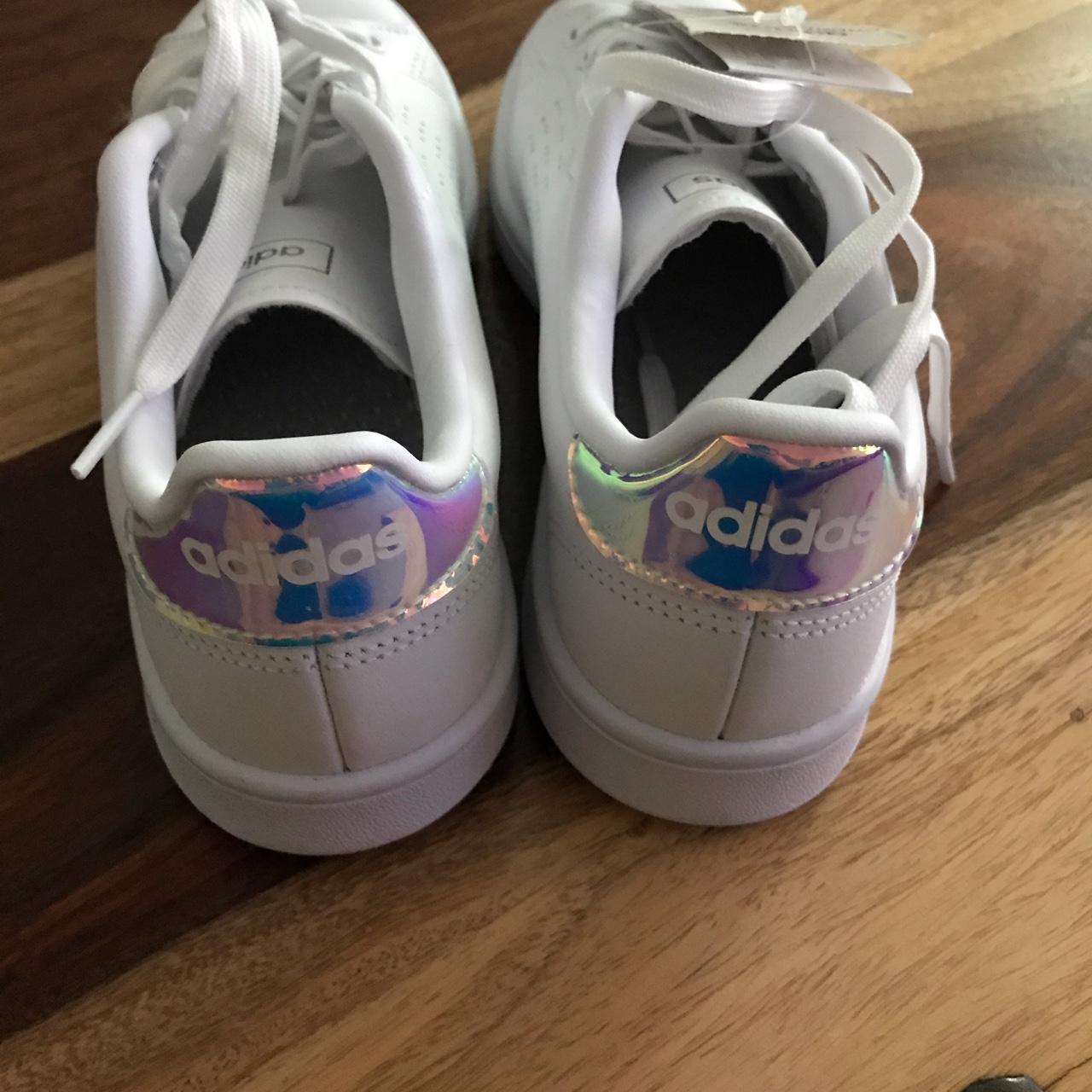 Retro white Adidas white trainers U.K. size 5 With Depop