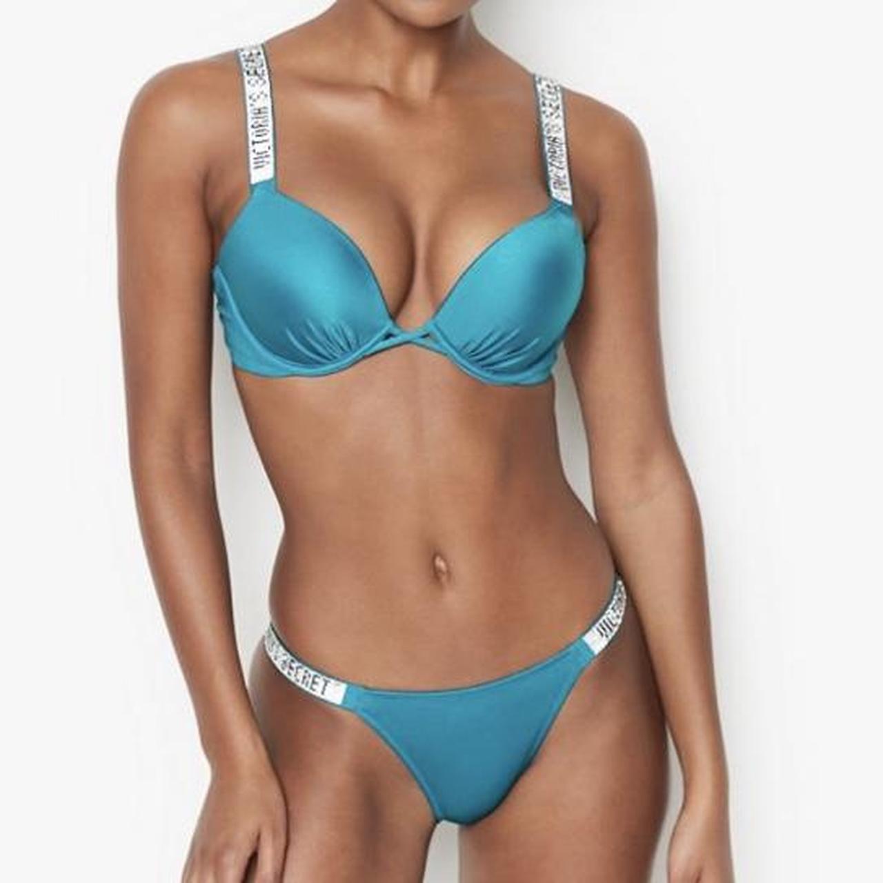ビキニ　turquoise blue co. 新品 ASOS DESIGN mix and match tie back triangle bikini top in