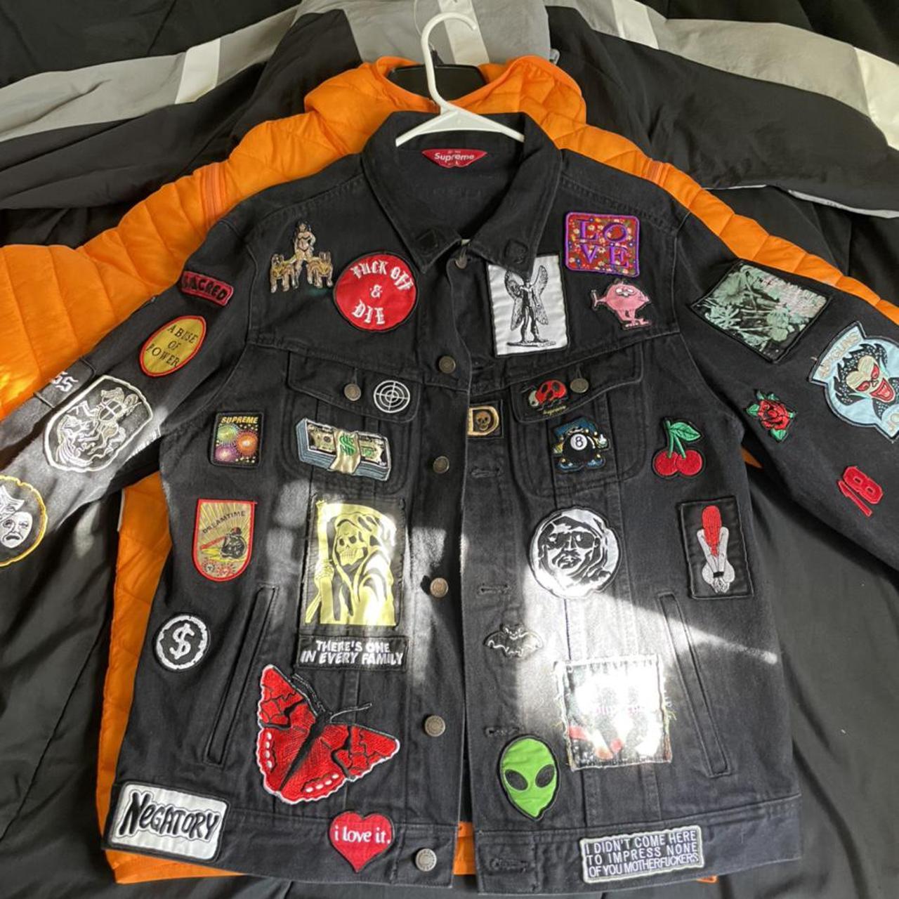 Supreme Denim Patches Jacket. In Near Mint - Depop