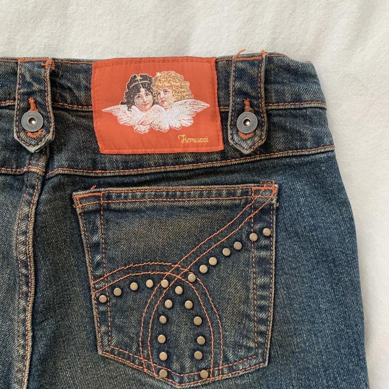 Vintage Fiorucci distressed low rise jeans with... - Depop