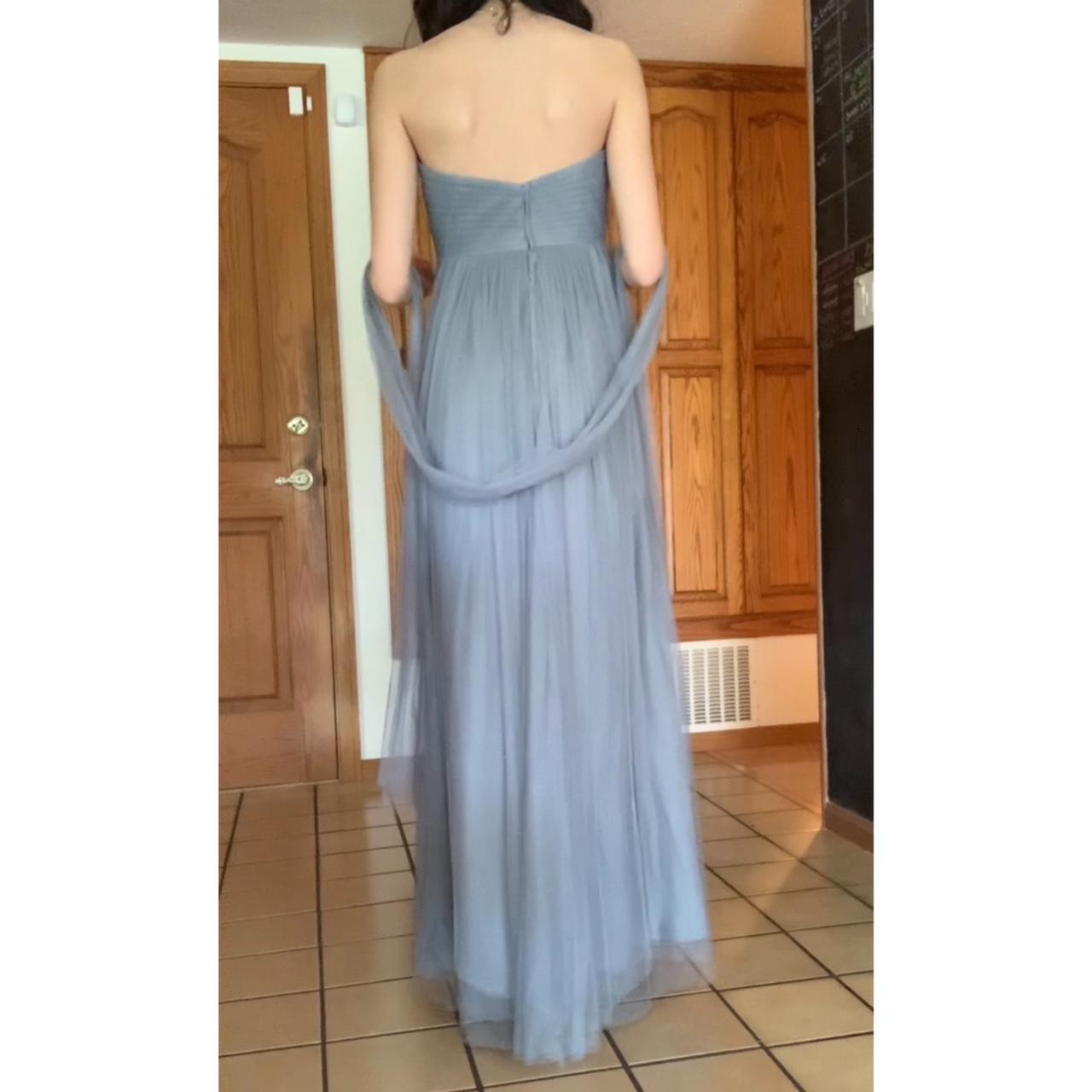 Blue/ Gray Prom dress strapless but u can use the... Depop