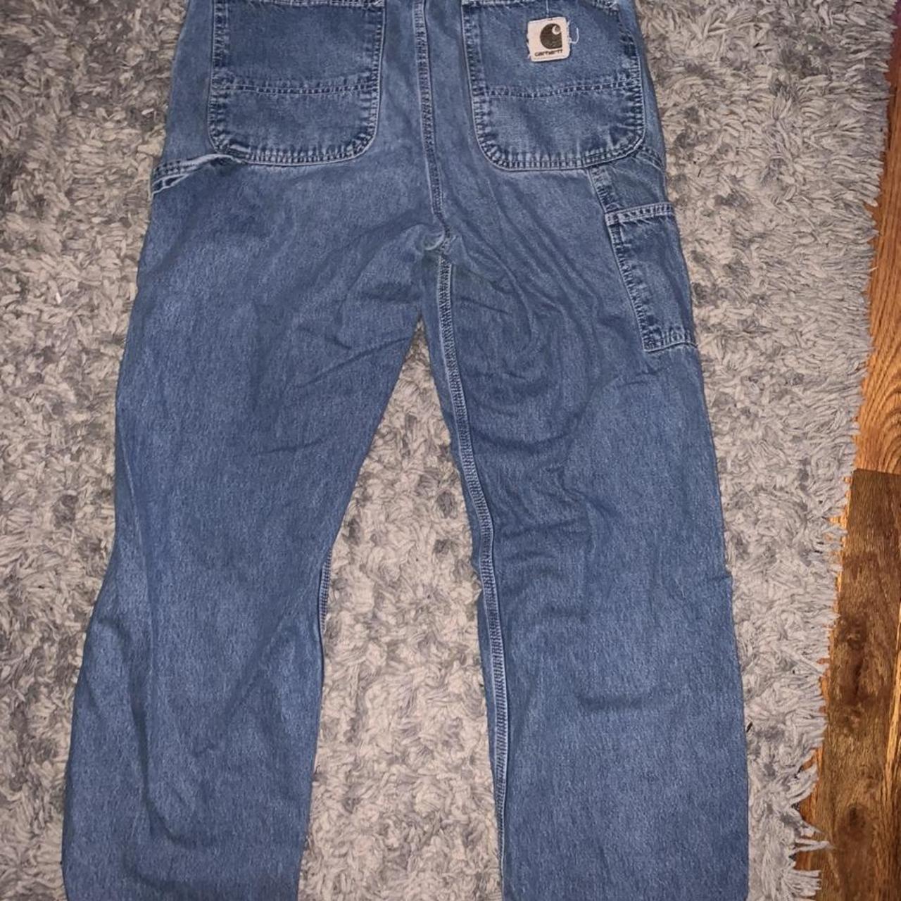 Carhartt carpenter jeans Frayed bottoms 32... - Depop