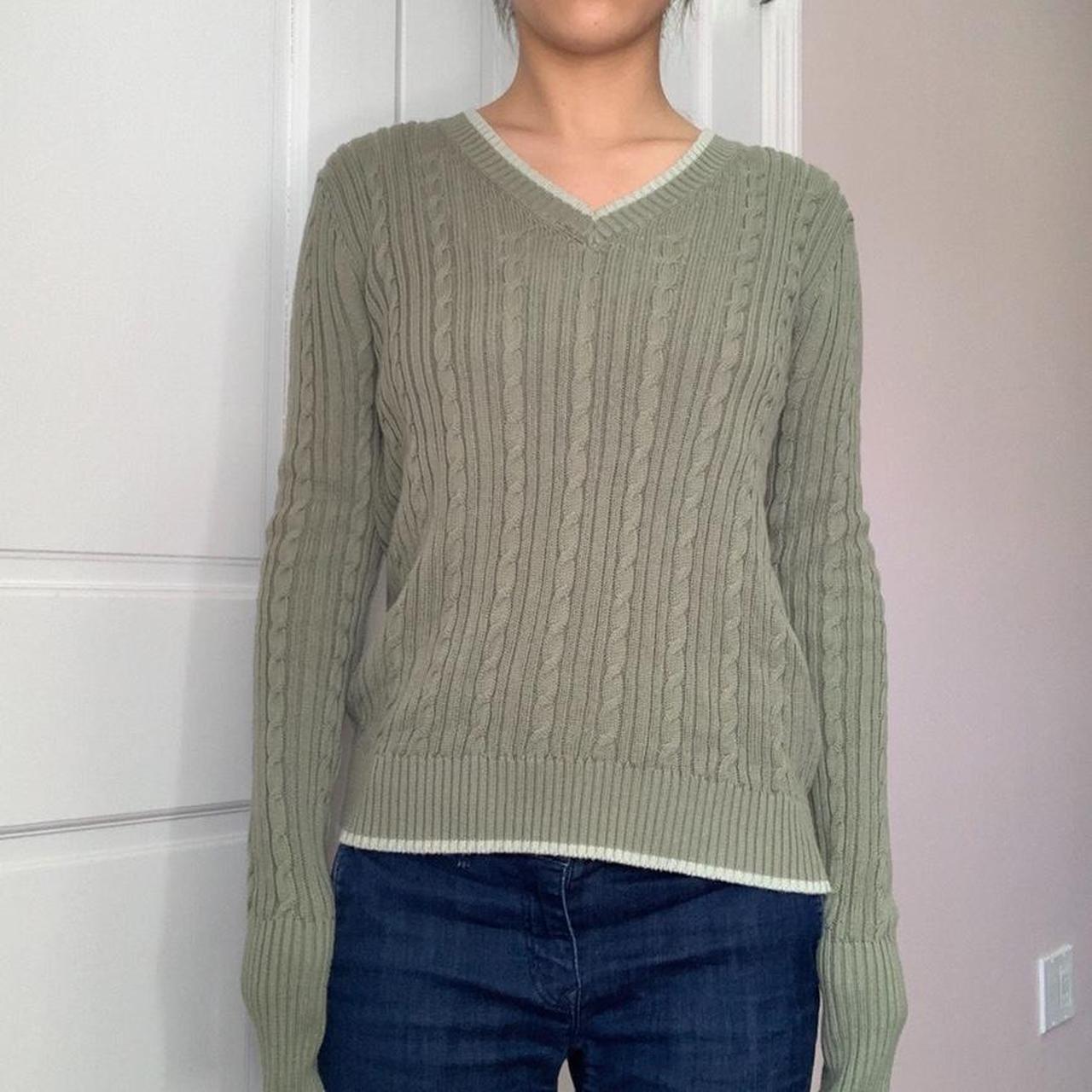 Brandy Melville Women's Green Sweatshirt Depop