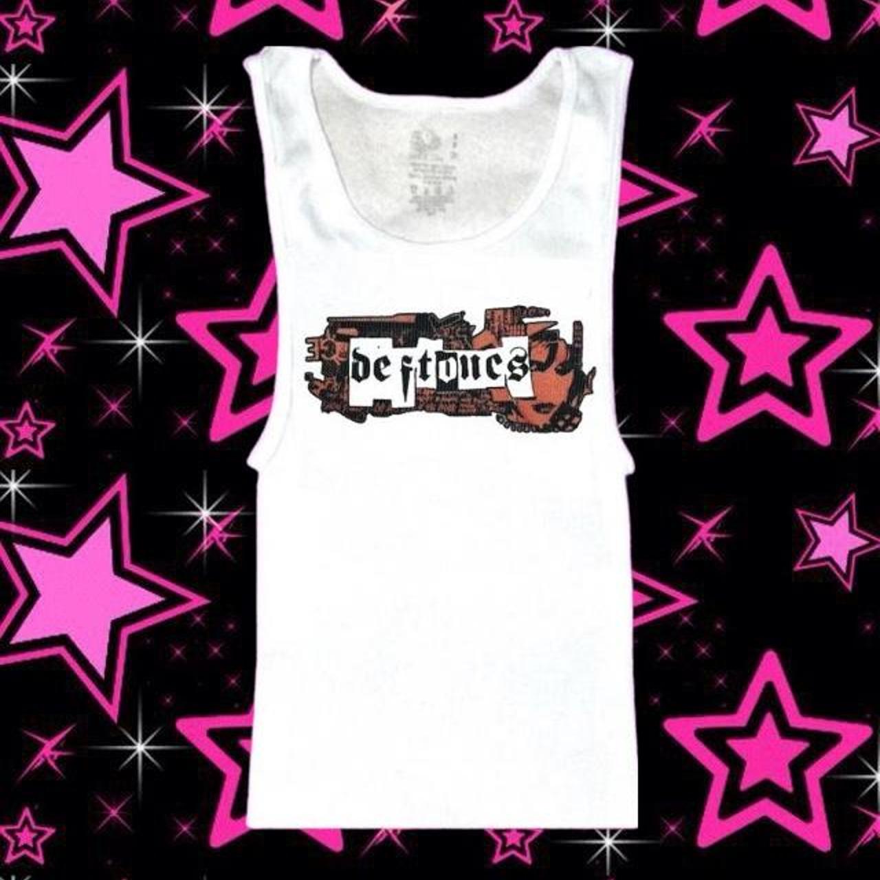 Deftones Hand Cropped Tank Top Ribbed Deftones Shirt Around The - Foto 6