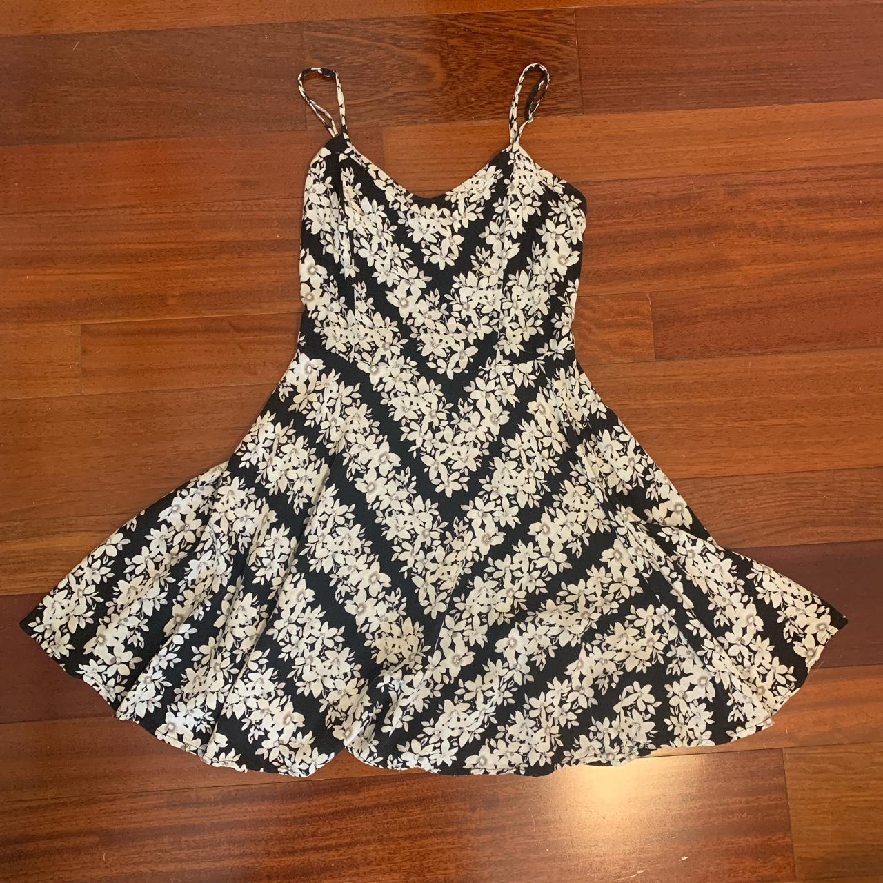 Aeropostale Women's Black and White Dress | Depop