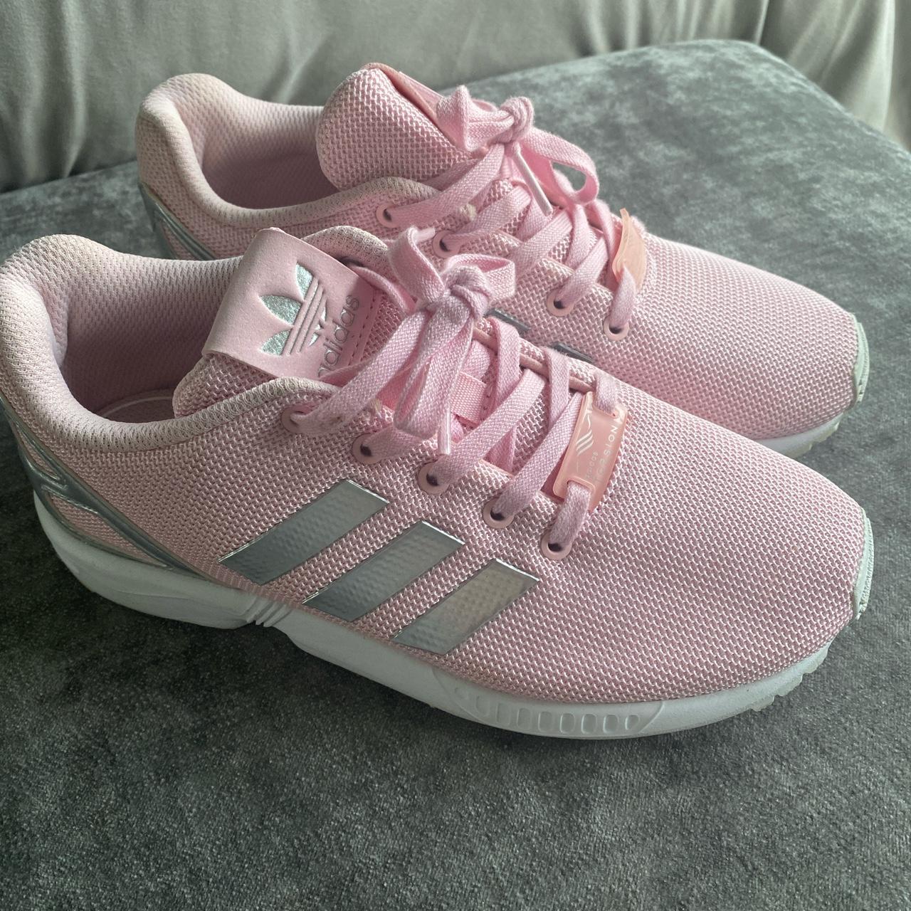 Adidas flux clearance pink and silver