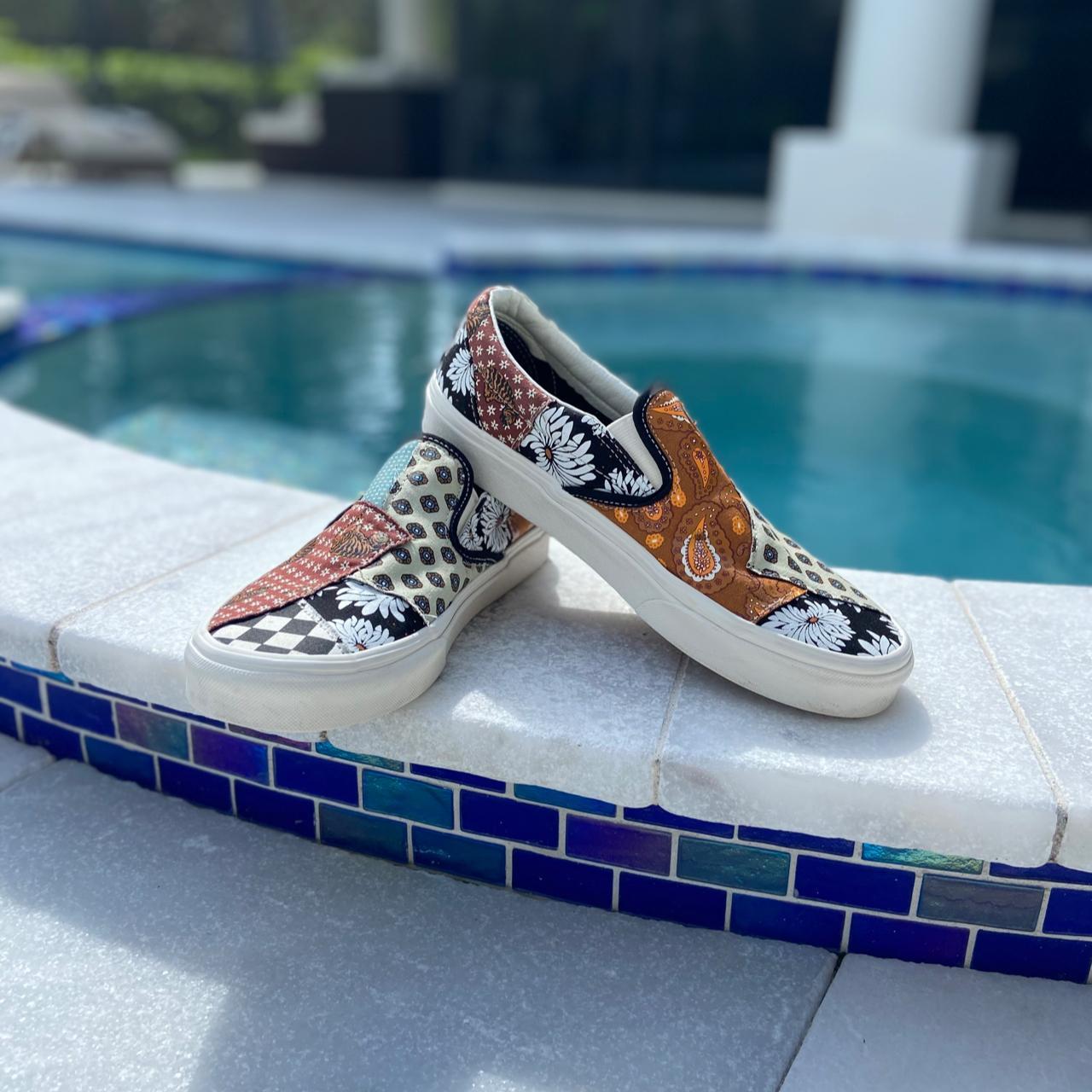 ⭐️Rare Vans Classic Slip-On 'Tiger Patchwork' Free | Depop