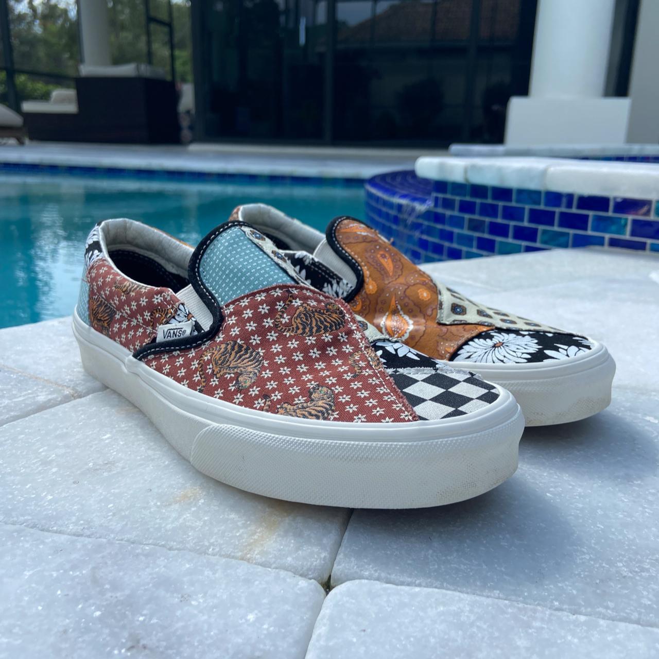 ⭐️Rare Vans Classic Slip-On 'Tiger Patchwork' Free | Depop