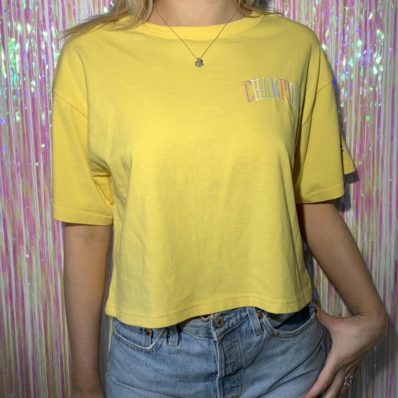 yellow champion crop top