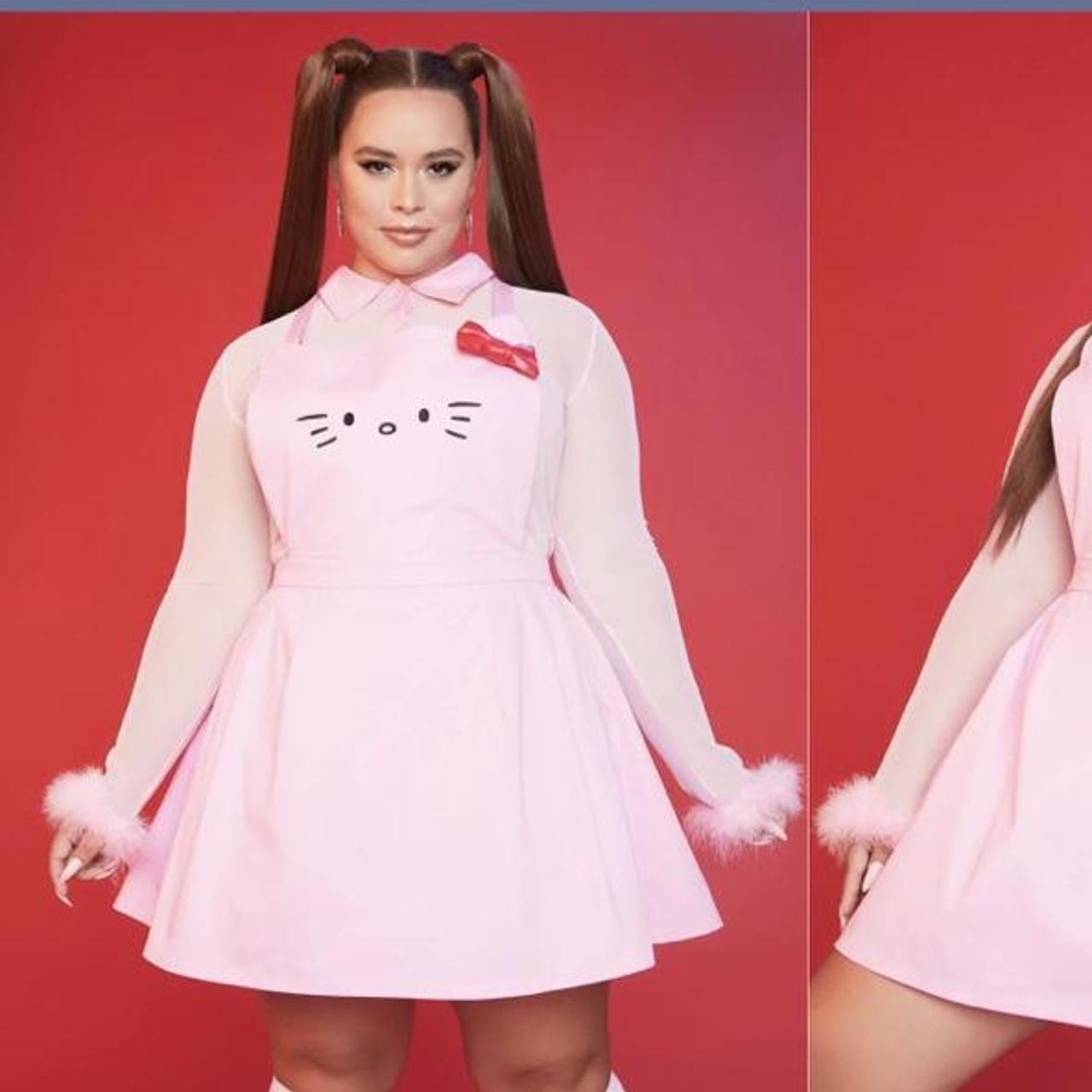 Dolls Kill, Dresses, Dolls Kill X Hello Kitty Guilty As Charmed Clear  Vinyl Pinafore Overall Dress S