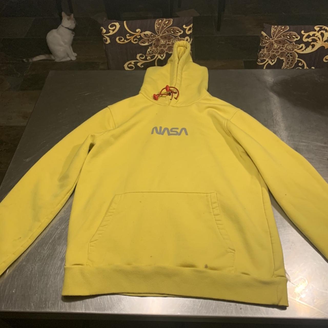 Neon yellow NASA jacket with blue and orange mesh Depop