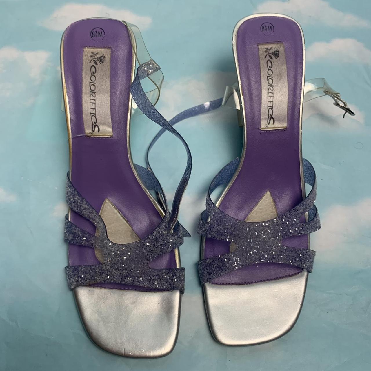 Women's Silver and Purple Sandals | Depop
