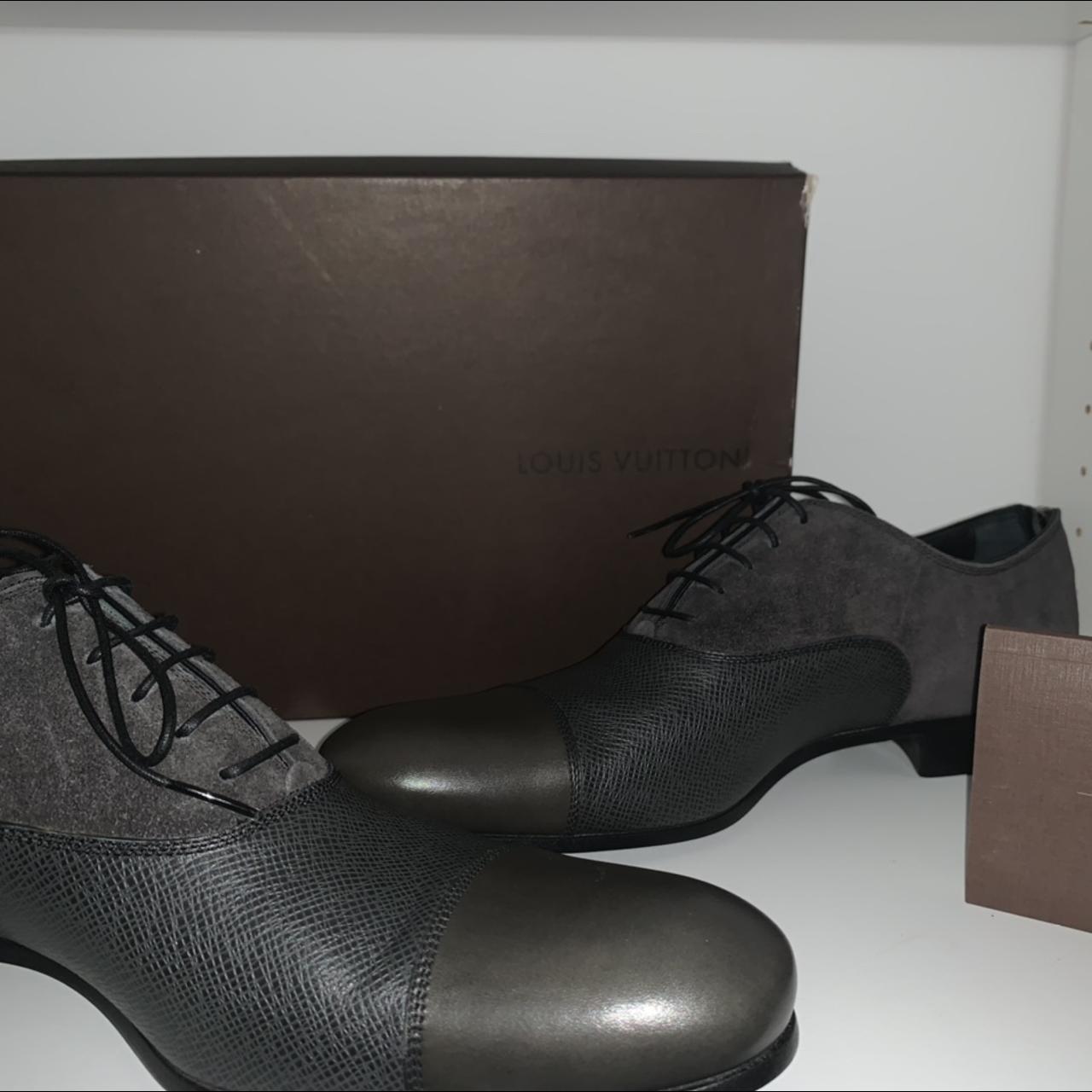 Black & Red Louis Vuitton Dress Shoes - Mens Size 8 - Depop