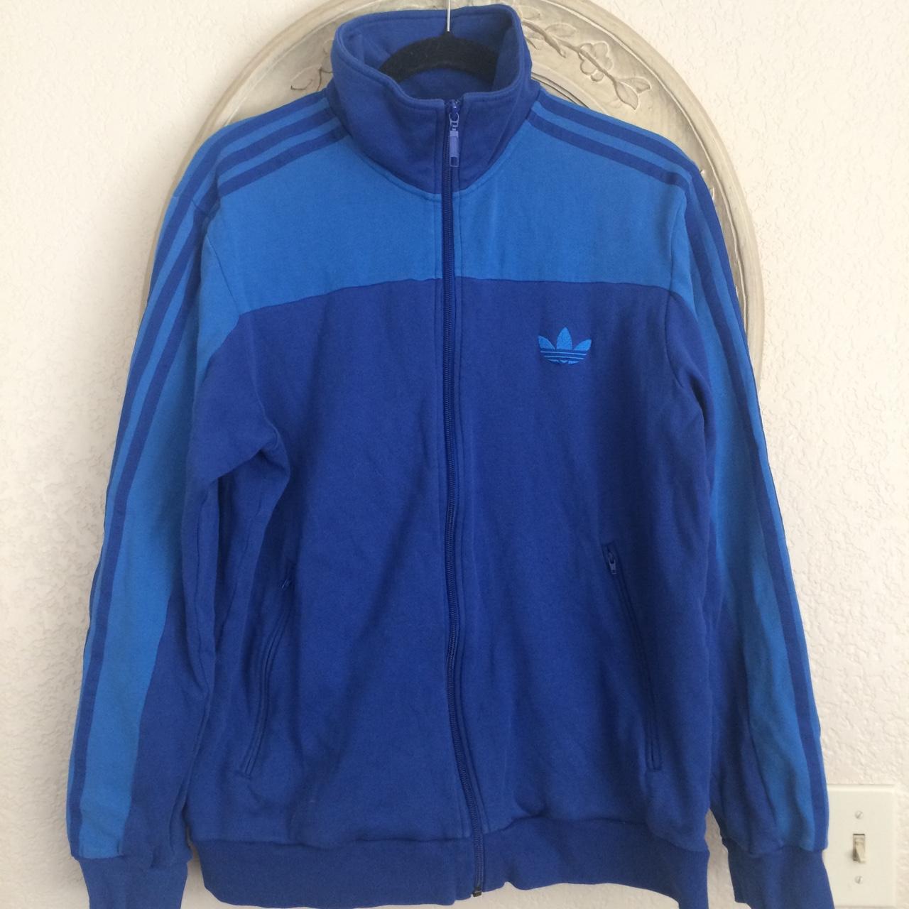 Blue Adidas original men's jacket size L. Worn a few... - Depop