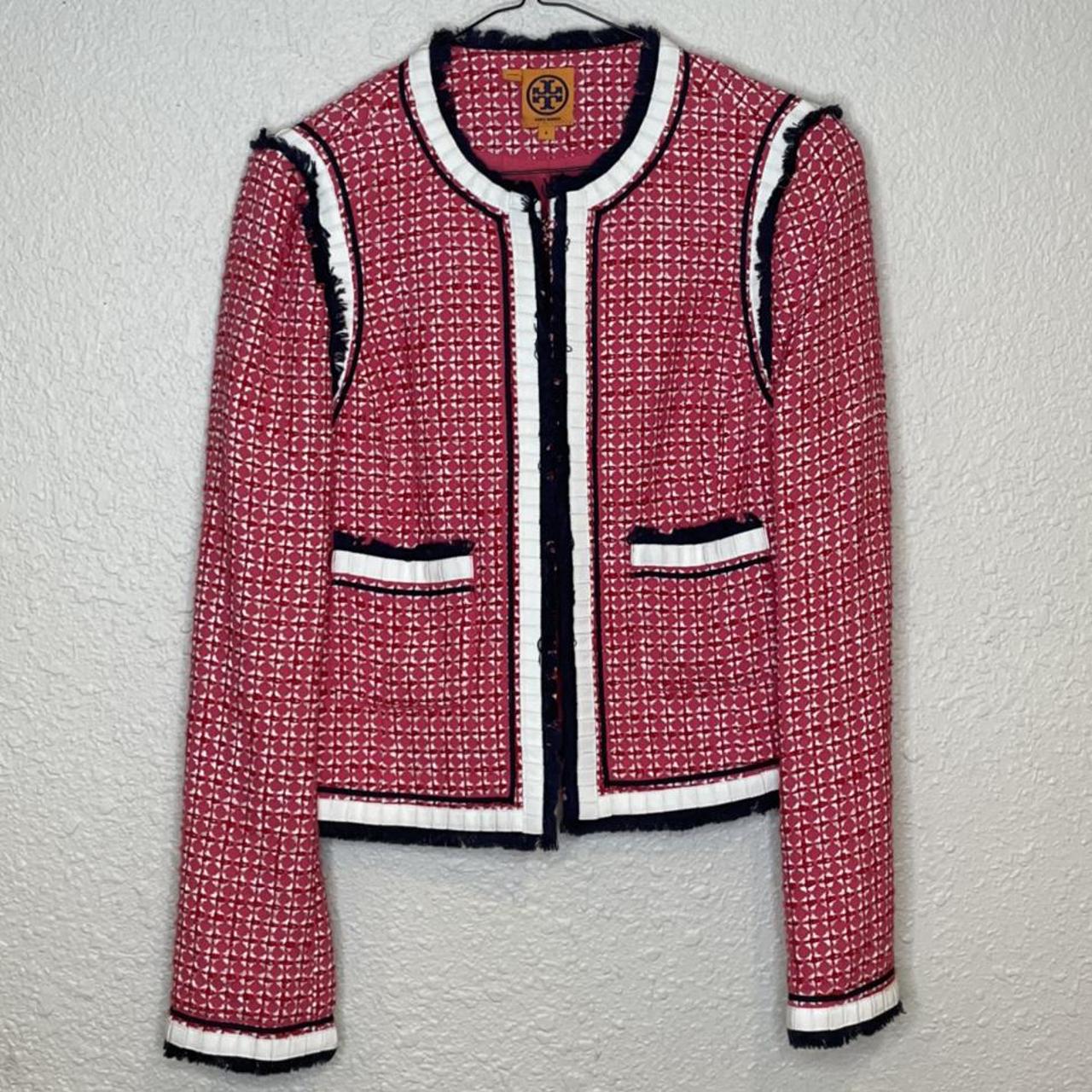 tory burch pink tweed jacket