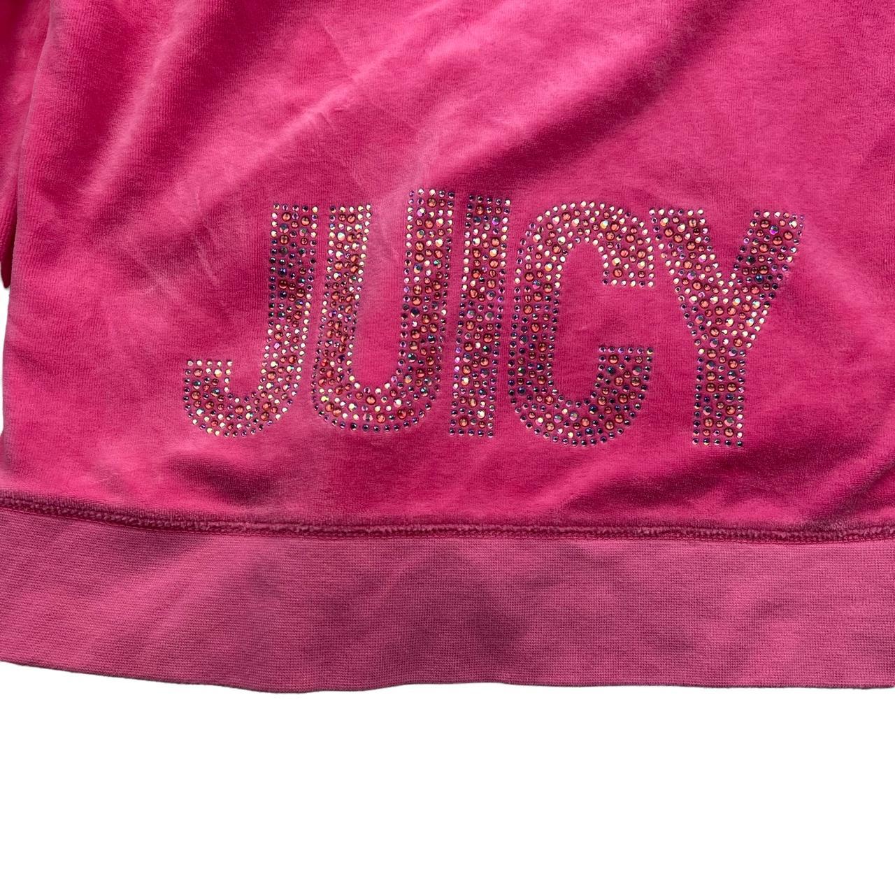 Y2K Juicy Couture Hot Pink rhinestone encrusted... - Depop