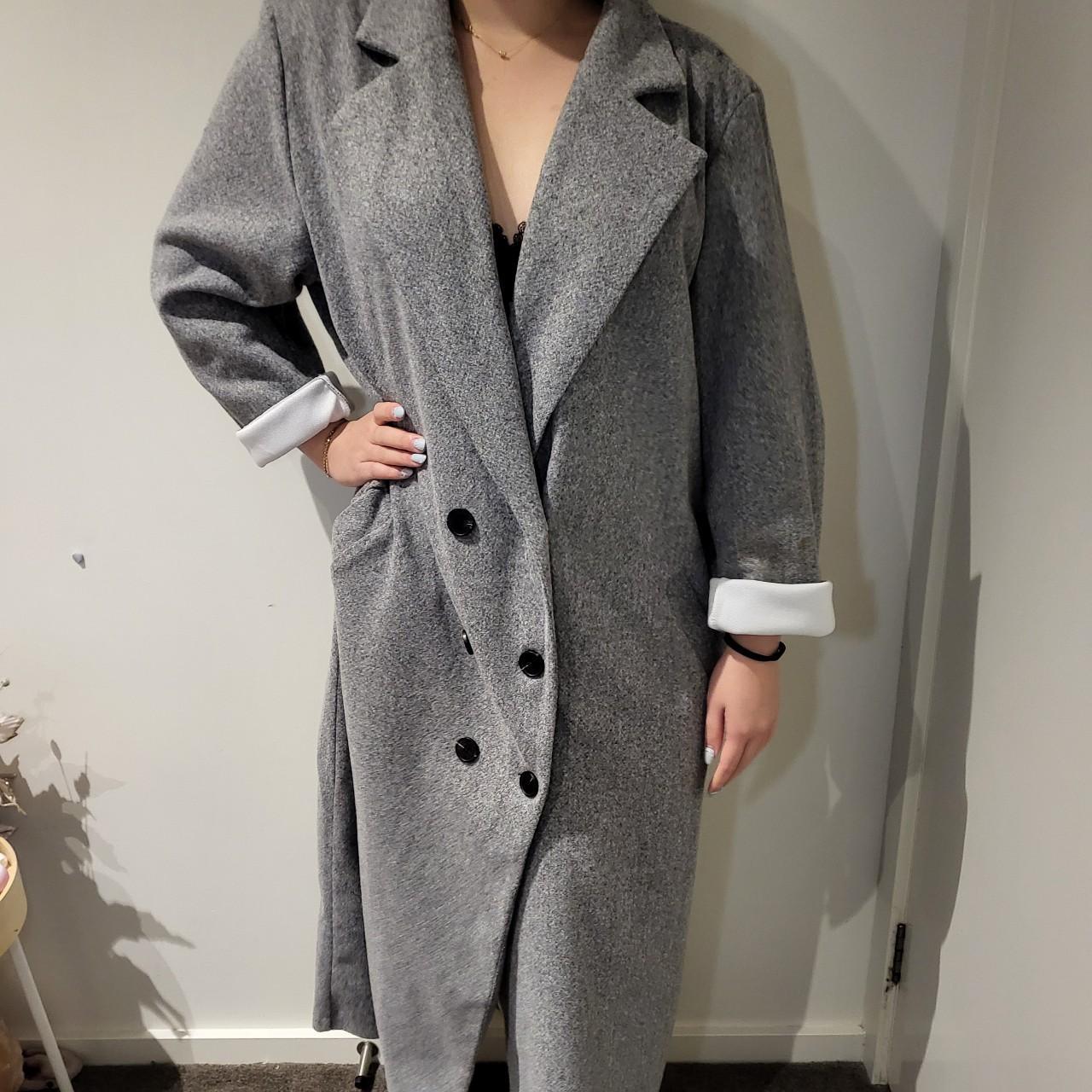 Women's Grey Coat Depop