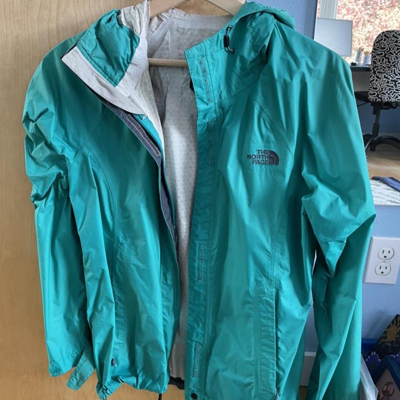 north face rain jacket green