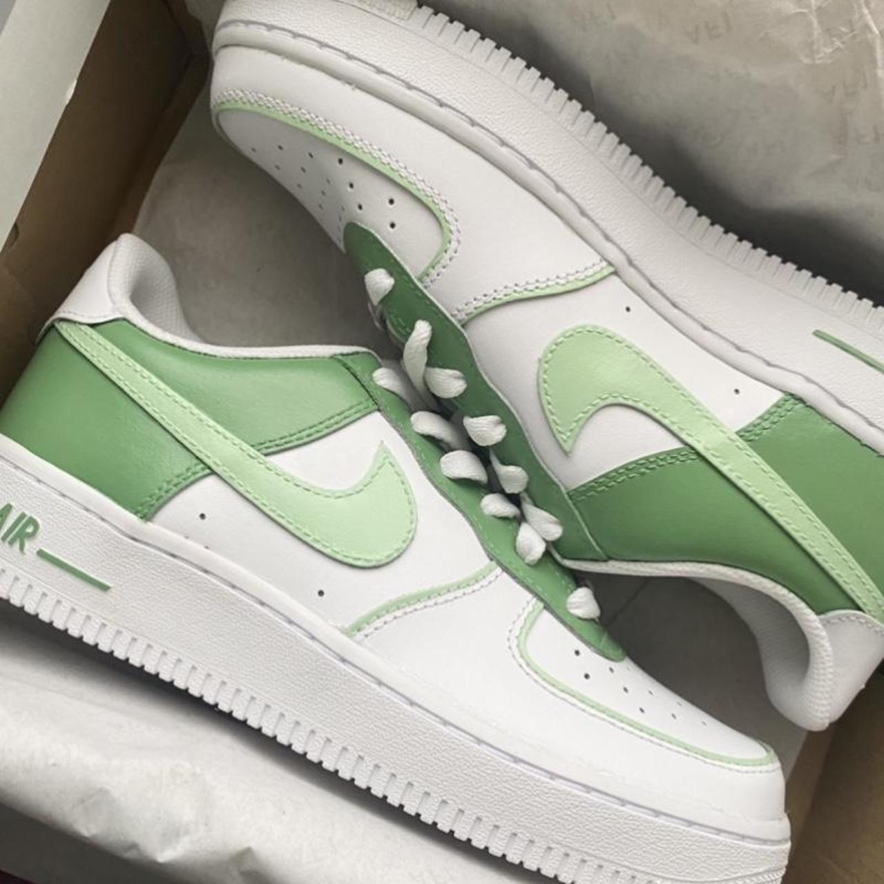 custom green air force ones