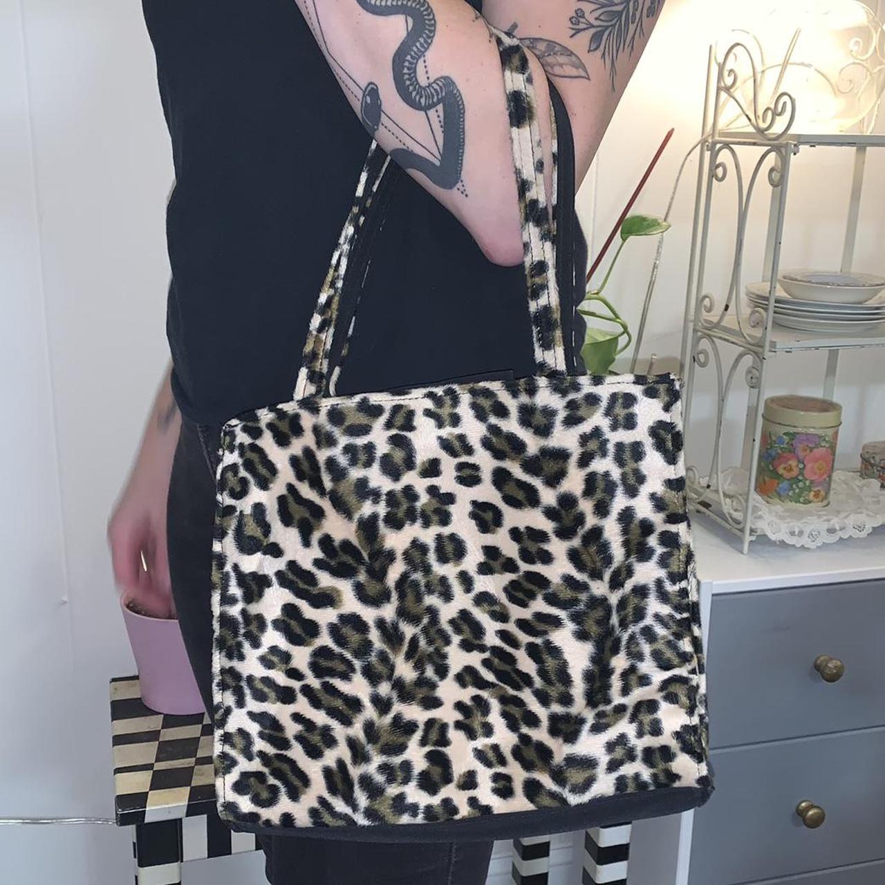 Fuzzy cheetah tote discount bag