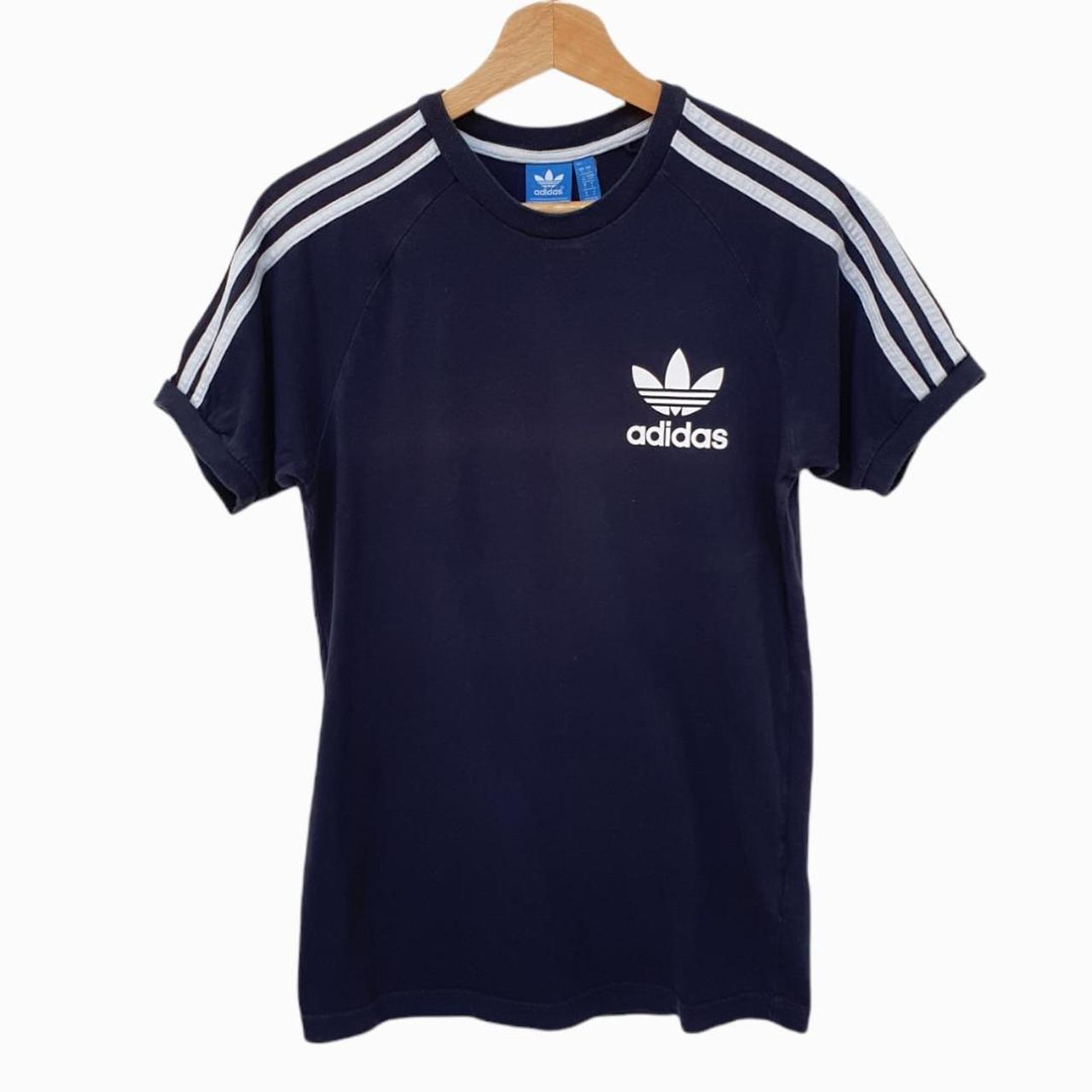Retro Adidas Blue T-Shirt Size S 17.5