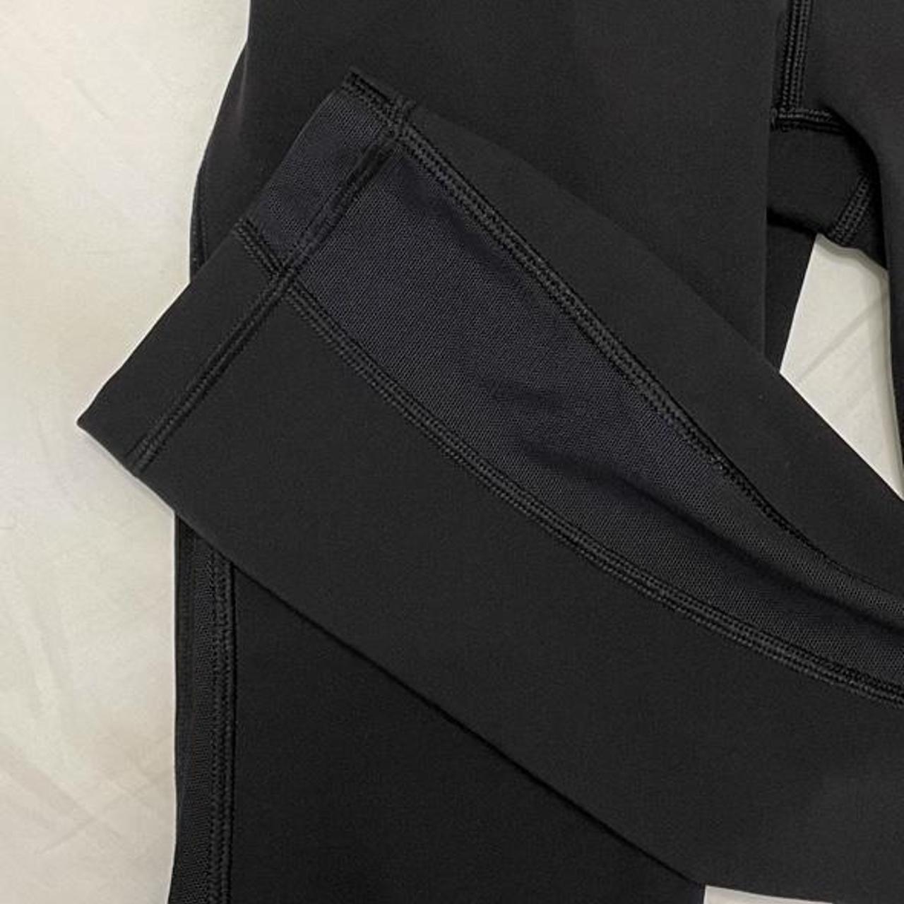 Lululemon Black Mesh Leggings 25”, Size 4