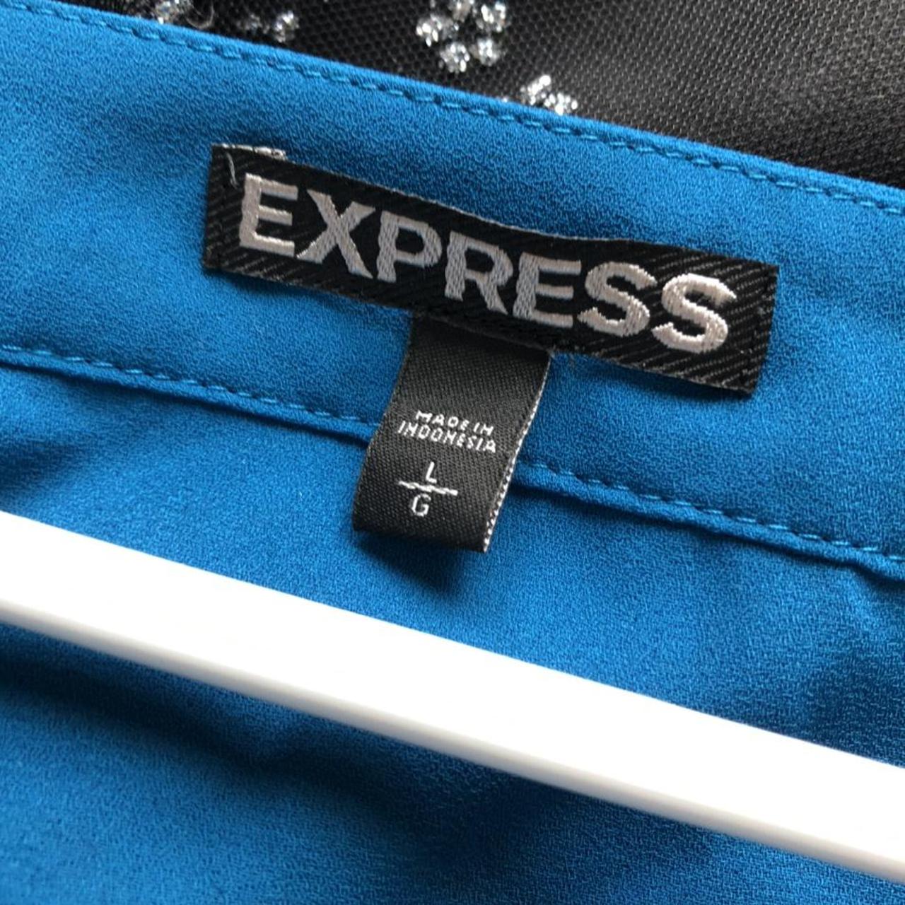 Express Women's Blue Blouse | Depop