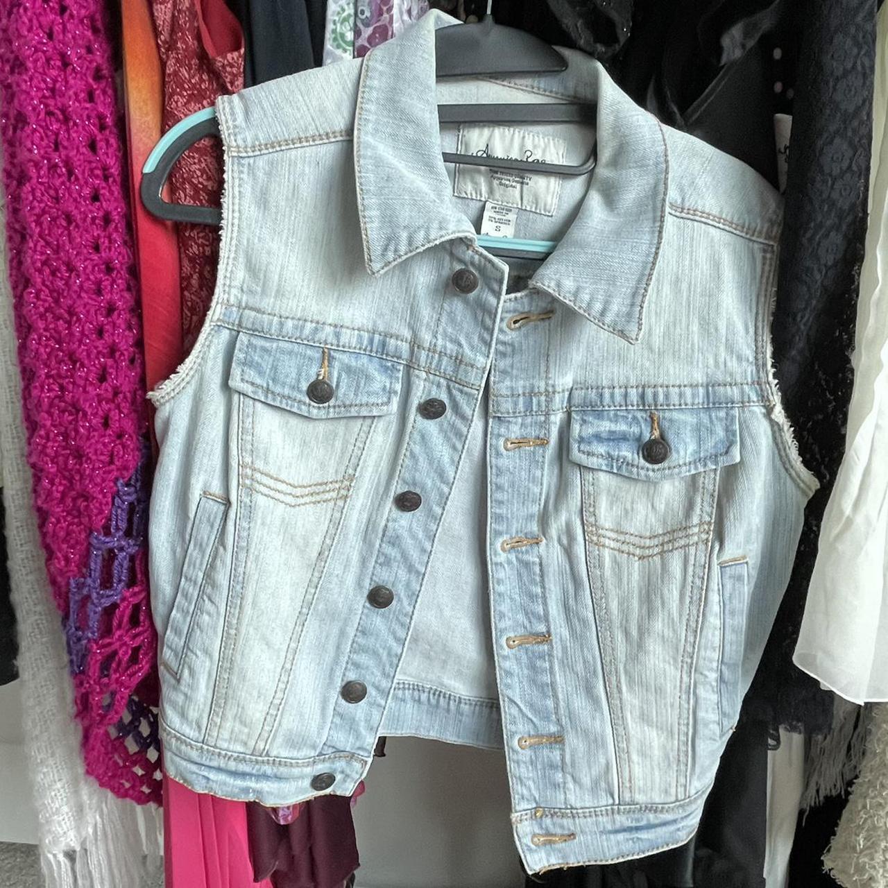 most amazing color jean vest! super comfy and... - Depop