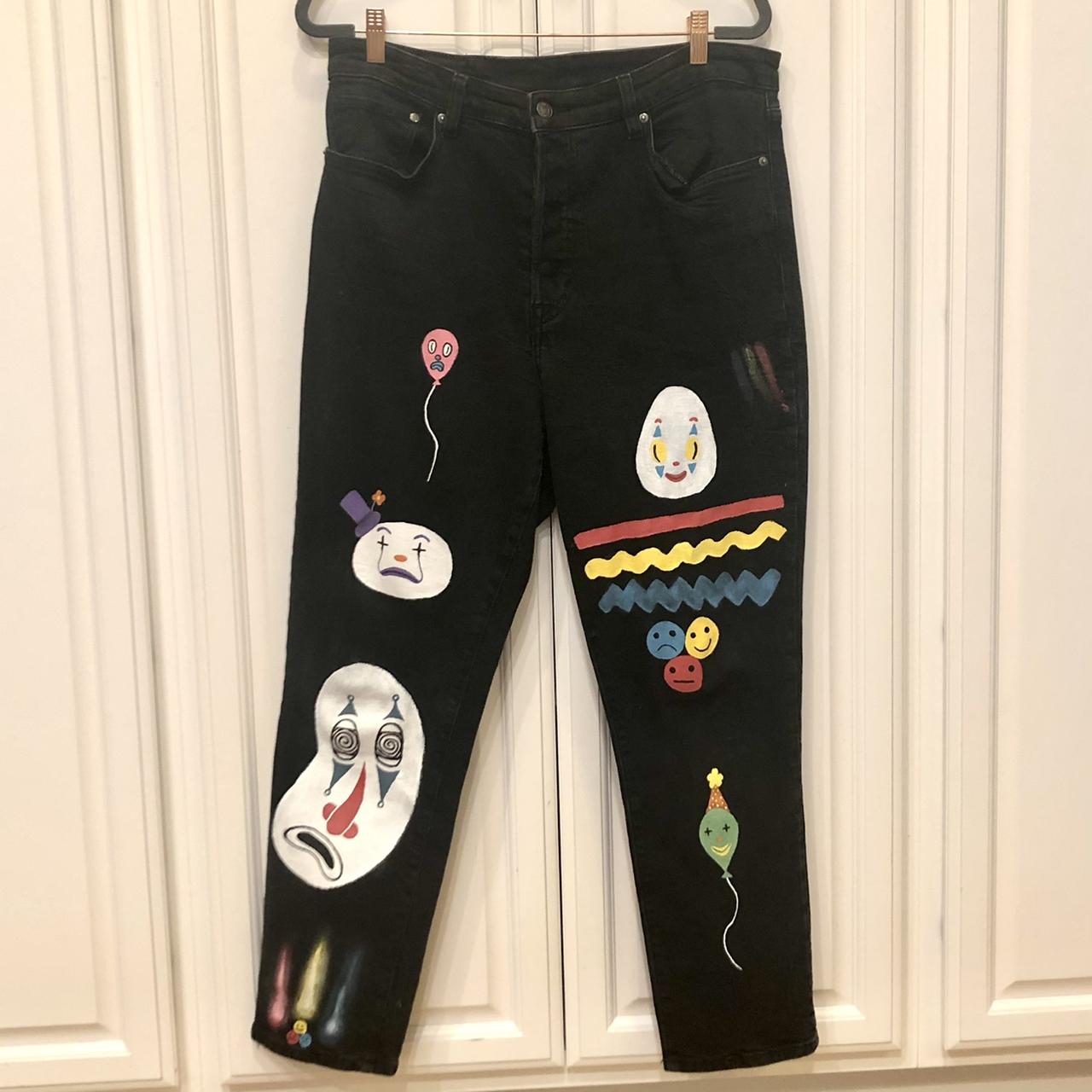 hand made (painted) jjk pants 36x29 - Depop